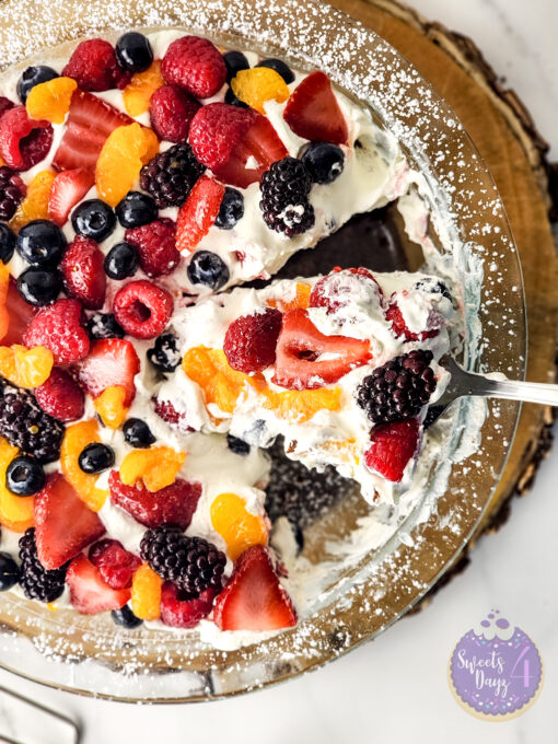Gluten Free Brownie Fruit Pizza on Marble - Image 9