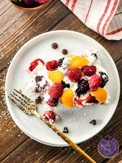 Gluten Free Brownie Fruit Pizza on Brown Wood - Image 8