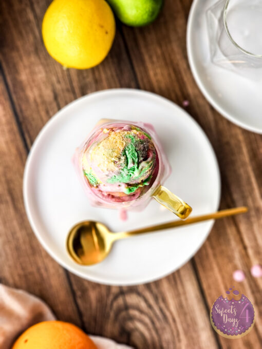 Homemade Rainbow Sherbet on Brown Wood - Image 7