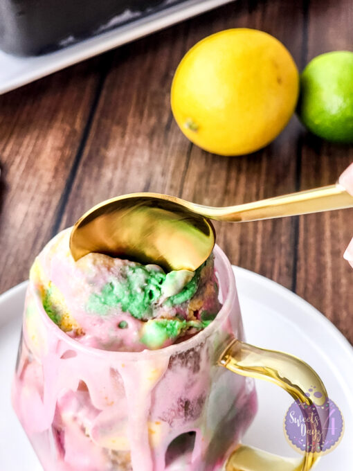 Homemade Rainbow Sherbet on Brown Wood - Image 8