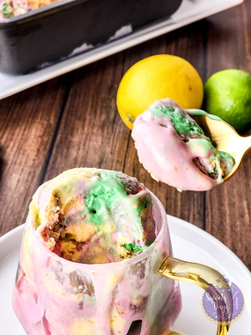 Homemade Rainbow Sherbet on Brown Wood - Image 10