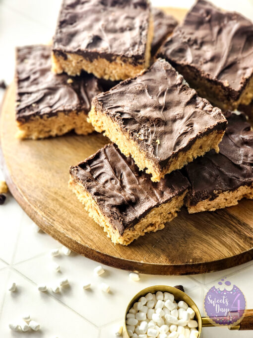 Peanut Butter Chocolate Rice Krispy Treats on Rhombus - Image 3