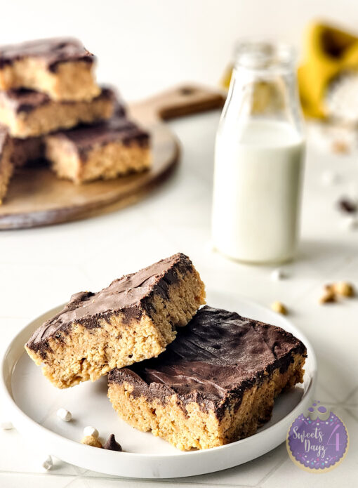 Peanut Butter Chocolate Rice Krispy Treats on Rhombus - Image 8