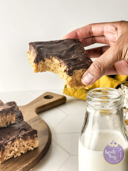 Peanut Butter Chocolate Rice Krispy Treats on Rhombus - Image 10