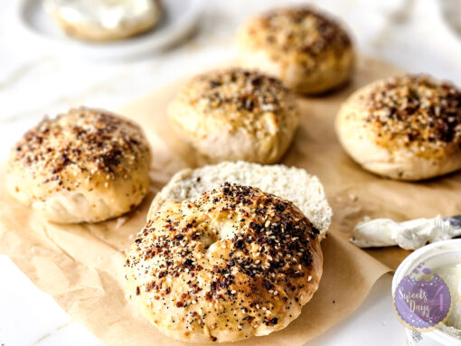 Homemade Everything Bagels on Gold Marble - Image 3