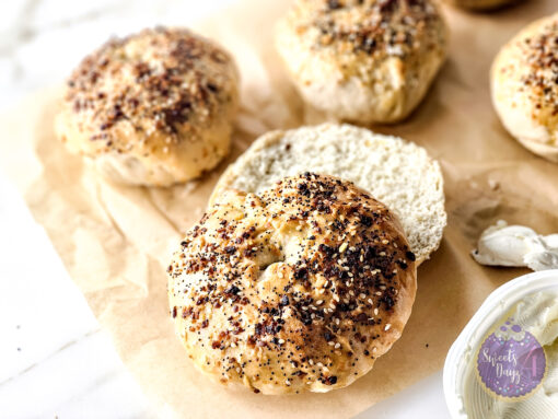 Homemade Everything Bagels on Gold Marble - Image 4