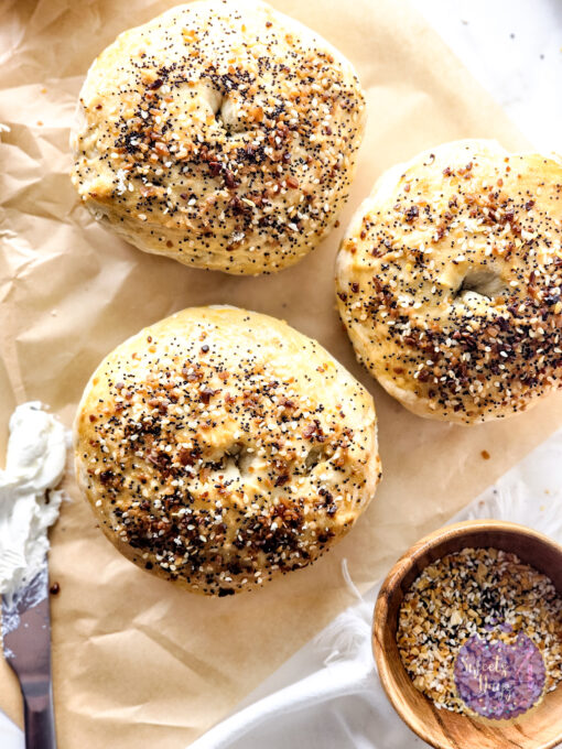 Homemade Everything Bagels on Gold Marble - Image 5