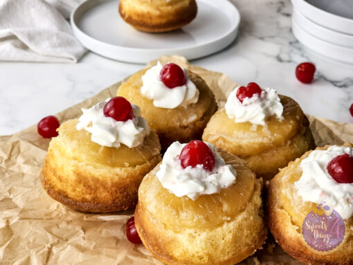 Mini Pineapple Upside Down Cakes on Marble - Image 5