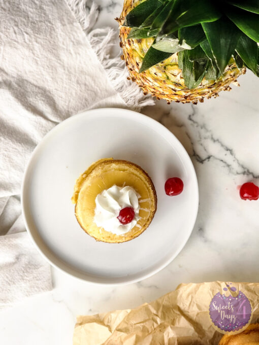 Mini Pineapple Upside Down Cakes on Marble - Image 7