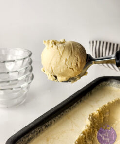 Salted Caramel Ice Cream on White