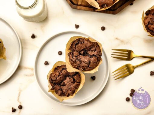 Double Chocolate Muffins on Gold Marble - Image 2