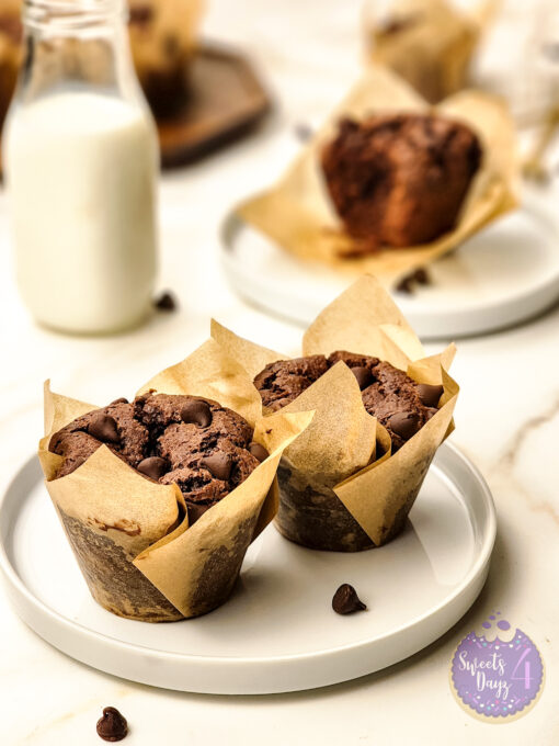 Double Chocolate Muffins on Gold Marble - Image 3