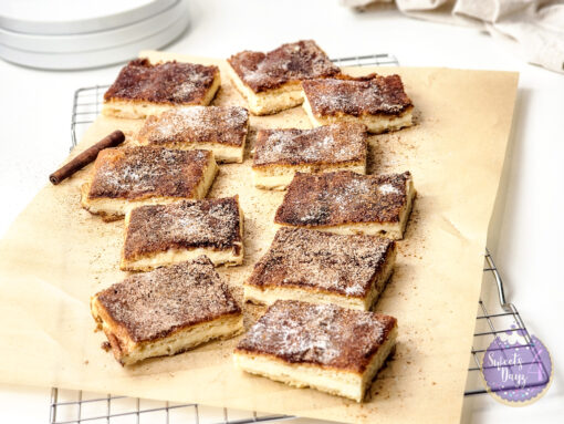 Churro Cheesecake Bars on White - Image 2