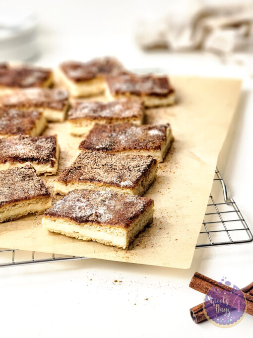 Churro Cheesecake Bars on White - Image 4