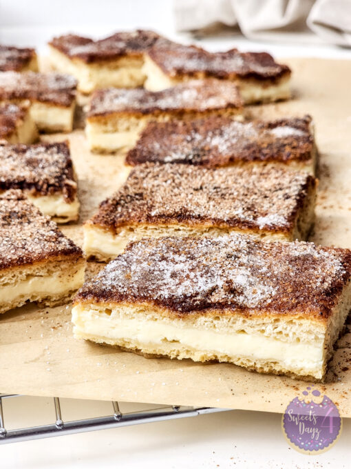 Churro Cheesecake Bars on White - Image 5
