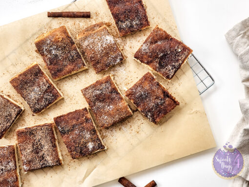 Churro Cheesecake Bars on White - Image 6