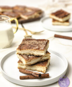 Churro Cheesecake Bars on Gold Marble