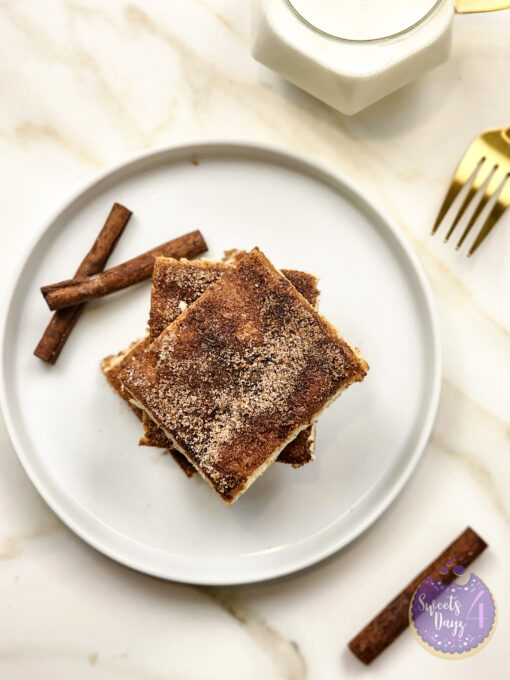 Churro Cheesecake Bars on Gold Marble - Image 5