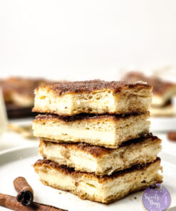 Churro Cheesecake Bars on White