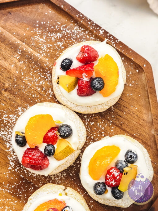 Fruit Pizza Cookies on Marble - Image 4