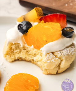 Fruit Pizza Cookies on Marble