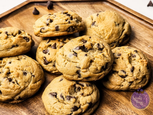 Soft Thick Chocolate Chip Cookies on White - Image 3