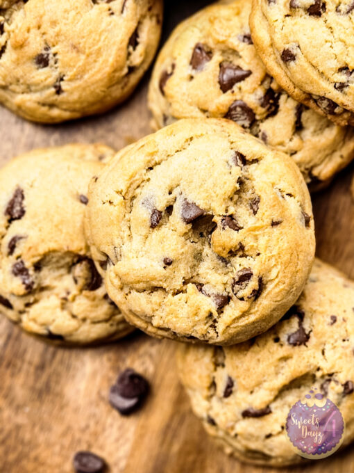 Soft Thick Chocolate Chip Cookies on White - Image 4