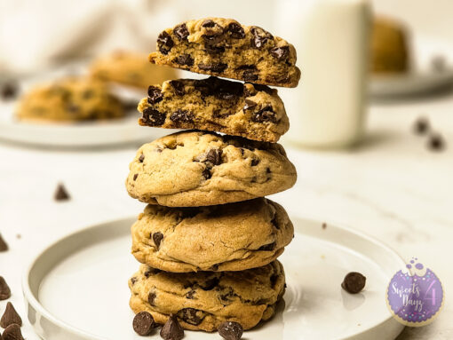 Soft Thick Chocolate Chip Cookies on Marble - Image 2