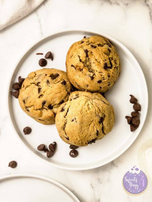 Soft Thick Chocolate Chip Cookies on Marble - Image 4