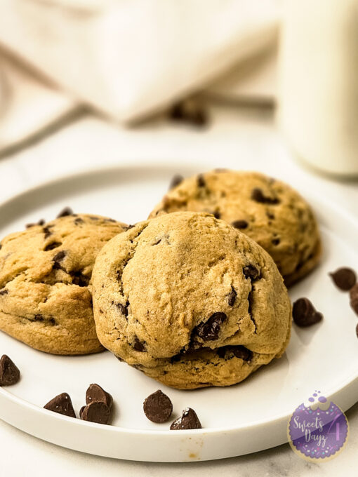 Soft Thick Chocolate Chip Cookies on Marble - Image 5