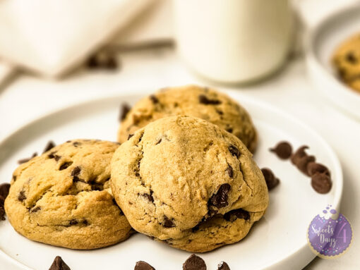 Soft Thick Chocolate Chip Cookies on Marble - Image 6