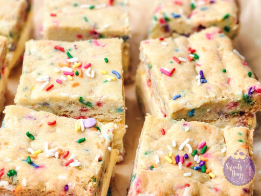 Funfetti Cookie Ice Cream Sandwiches on Gold Marble - Image 8