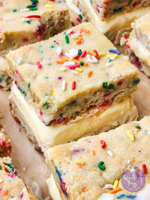 Funfetti Cookie Ice Cream Sandwiches on Marble - Image 5