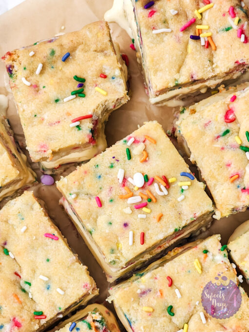 Funfetti Cookie Ice Cream Sandwiches on Marble - Image 7