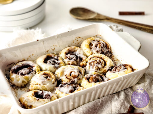 30 Minute Puff Pastry Cinnamon Rolls on White - Image 4