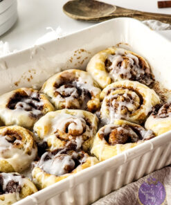 30 Minute Puff Pastry Cinnamon Rolls on White