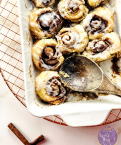 30 Minute Puff Pastry Cinnamon Rolls on Gold Marble