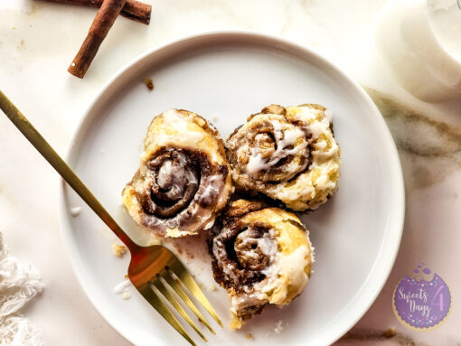 30 Minute Puff Pastry Cinnamon Rolls on Gold Marble - Image 7