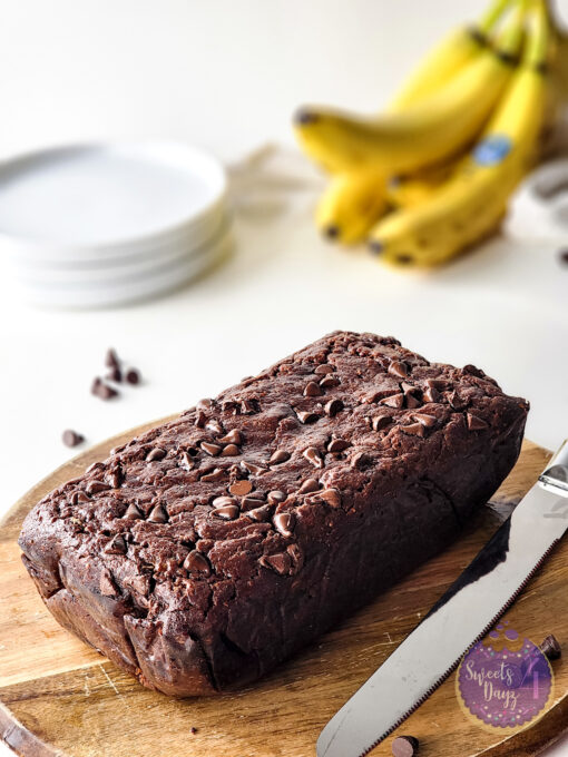 Chocolate Banana Bread on White - Image 2