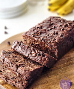 Chocolate Banana Bread on White