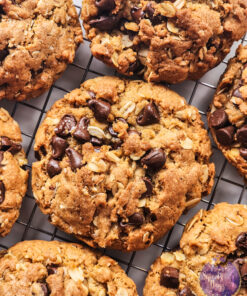 Oatmeal Chocolate Chip Cookies on Marble