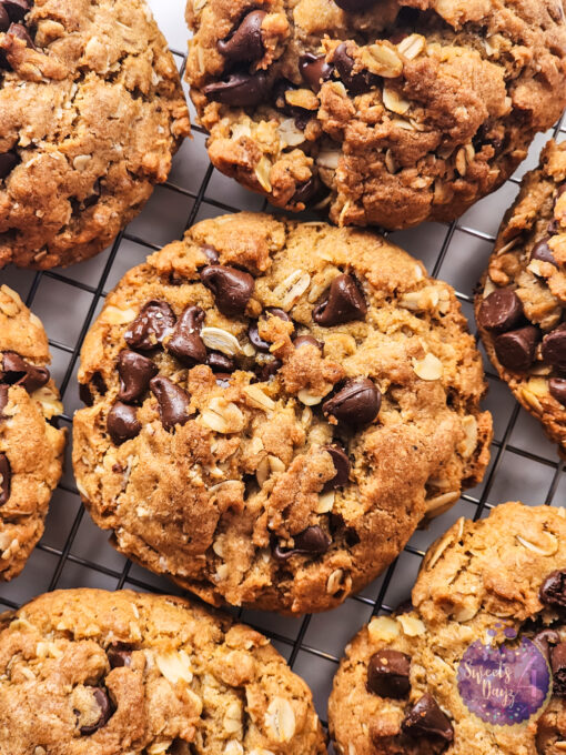 Oatmeal Chocolate Chip Cookies on Marble