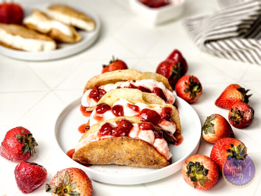 Strawberry Cheesecake Dessert Tacos on Rhombus - Image 4