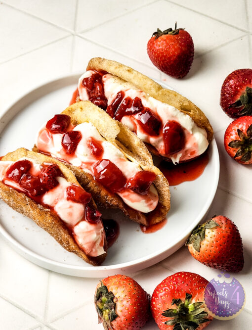 Strawberry Cheesecake Dessert Tacos on Rhombus - Image 5