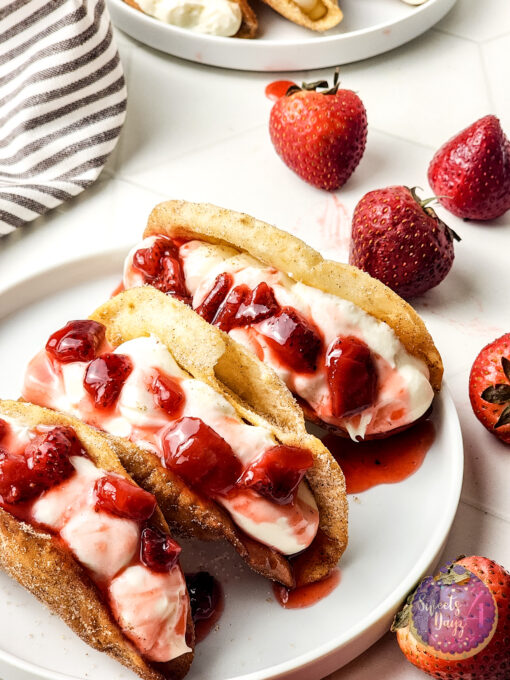 Strawberry Cheesecake Dessert Tacos on Rhombus - Image 8