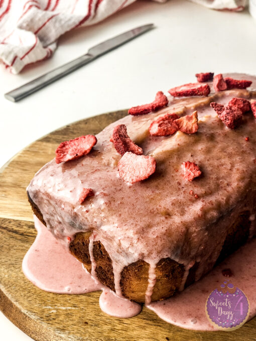Strawberry Loaf Cake on White - Image 5