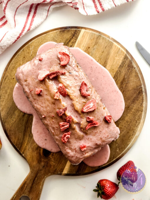 Strawberry Loaf Cake on White - Image 6