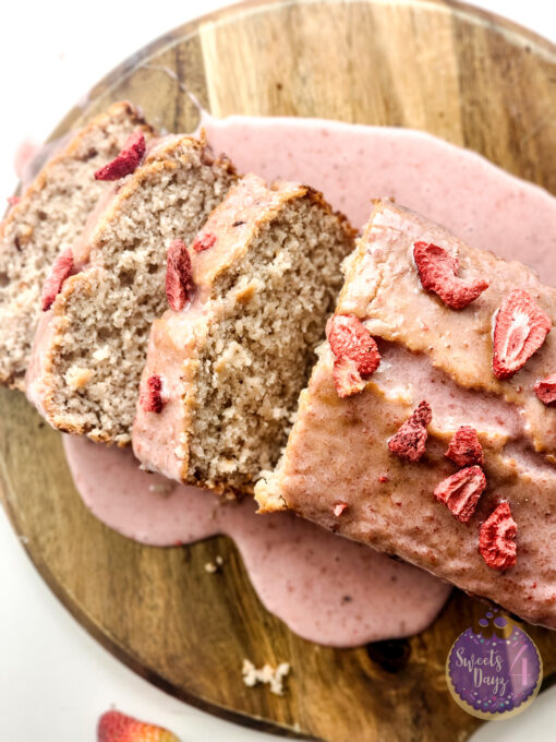 Strawberry Loaf Cake on White - Image 7