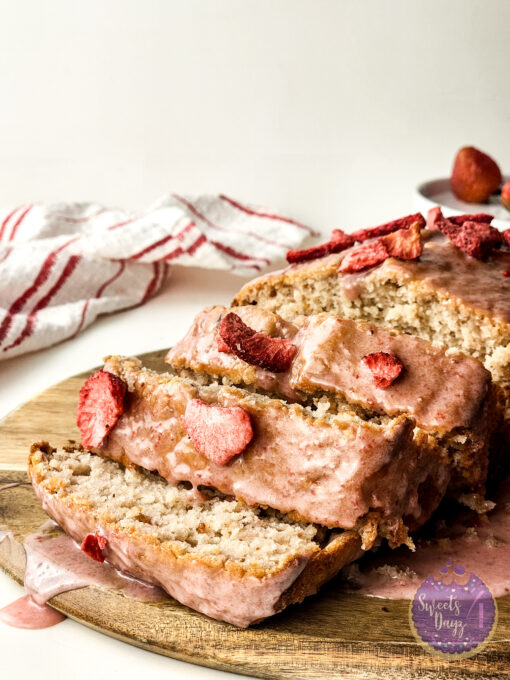 Strawberry Loaf Cake on White - Image 9