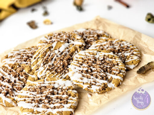 Pumpkin Coffee Cake Cookies on White - Image 4